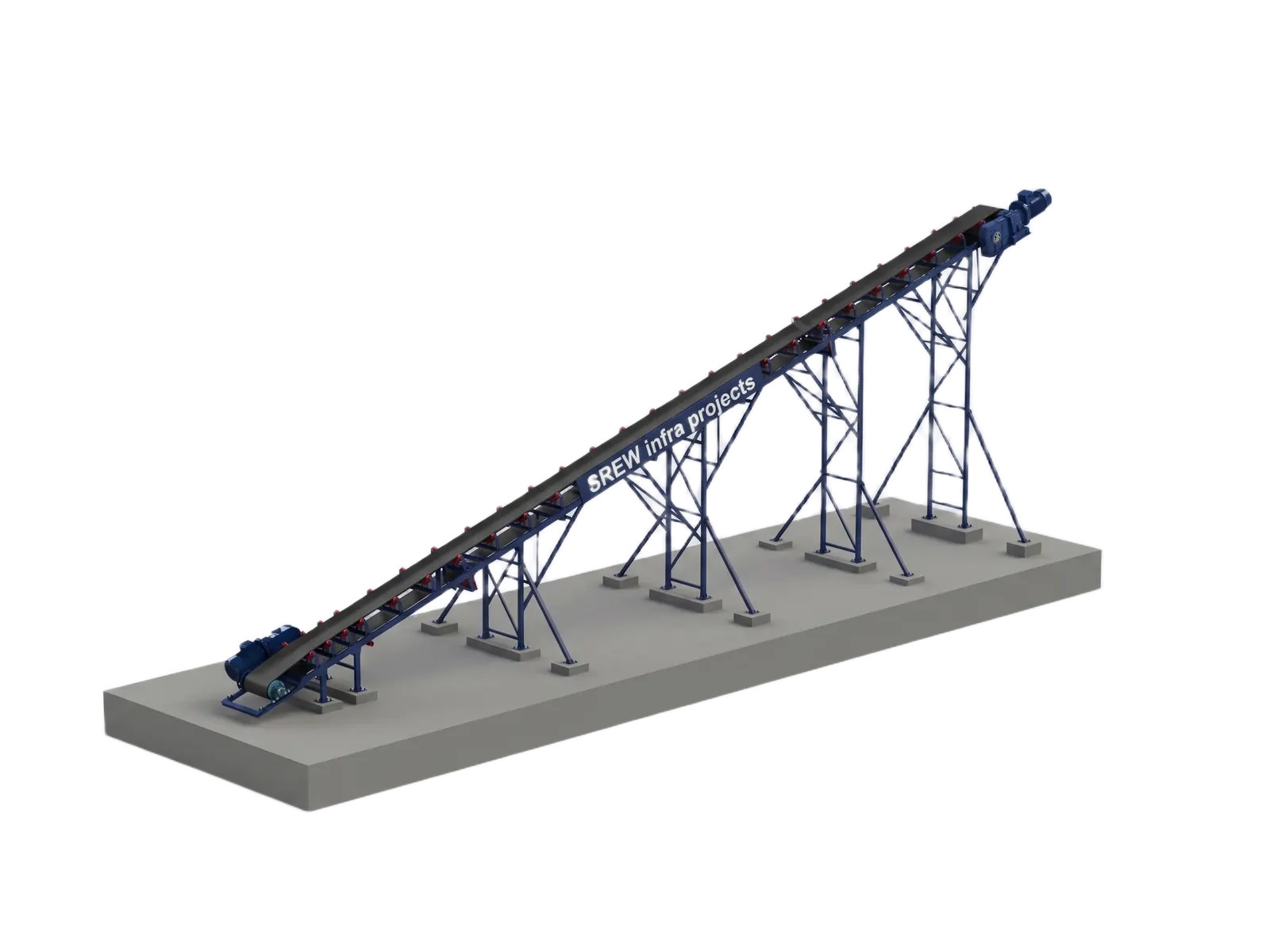 Belt conveyor for a crushing plant, built by SREW Projects